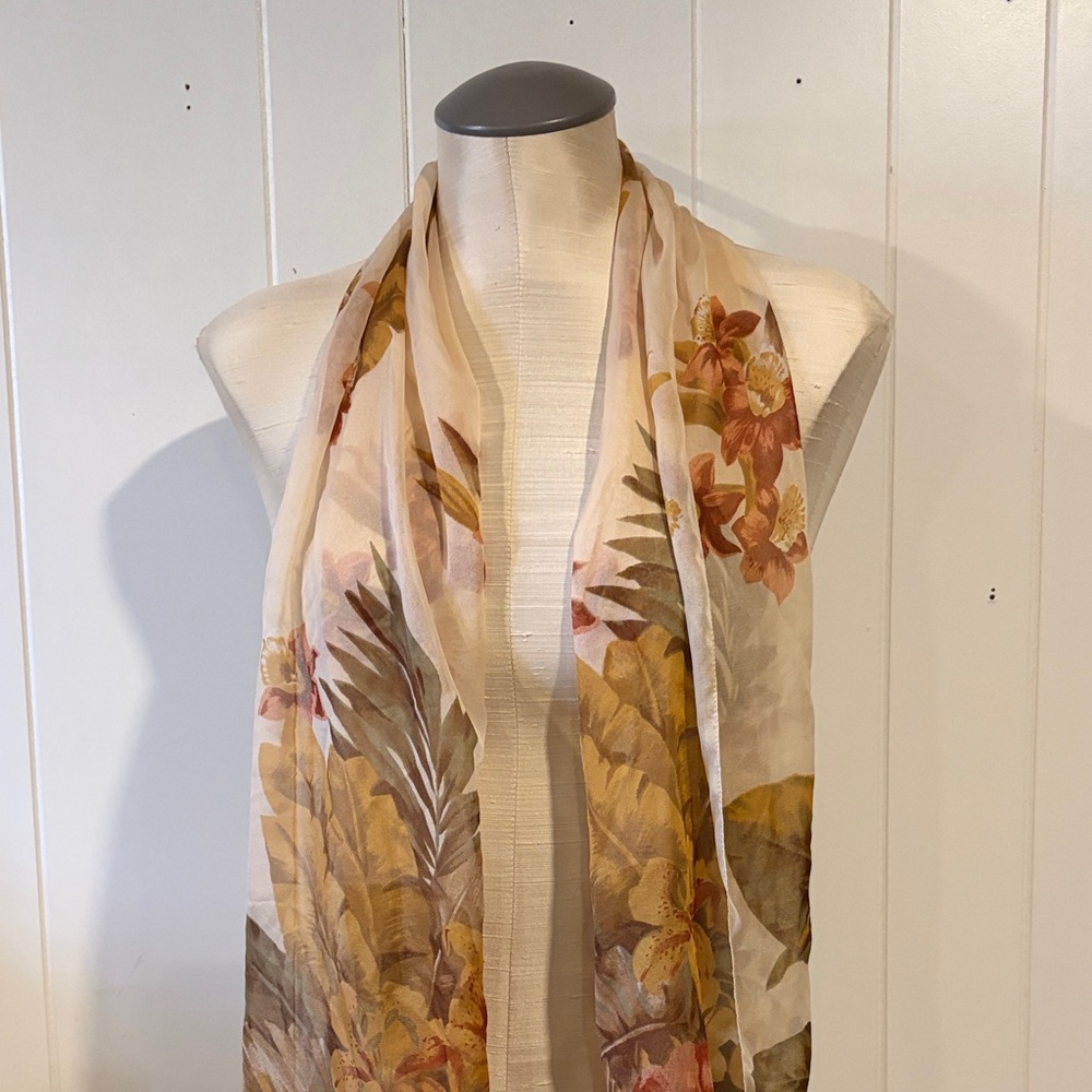 Jacque and Koko Floral Sheer Scarf